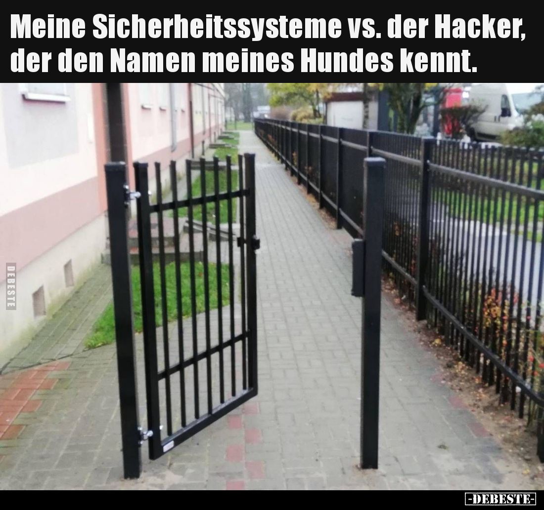 Meine Sicherheitssysteme vs. der Hacker, der den Namen meines Hundes kennt.