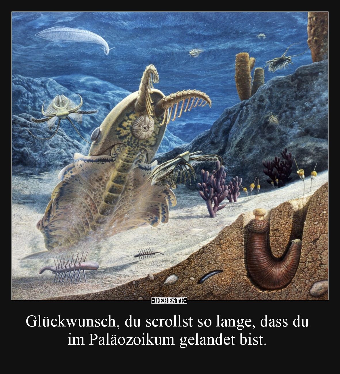 Glückwunsch, du scrollst so lange, dass du im Paläozoikum gelandet bist.