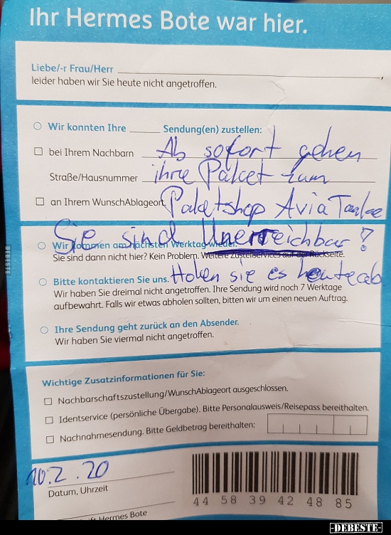 Ab sofort gehen ihre Paket zum...
