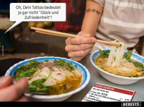 Oh, Dein Tattoo bedeutet ja gar nicht "Glück und.." - Lustige Bilder | DEBESTE.de