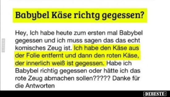 Babybel Käse richtig gegessen?..