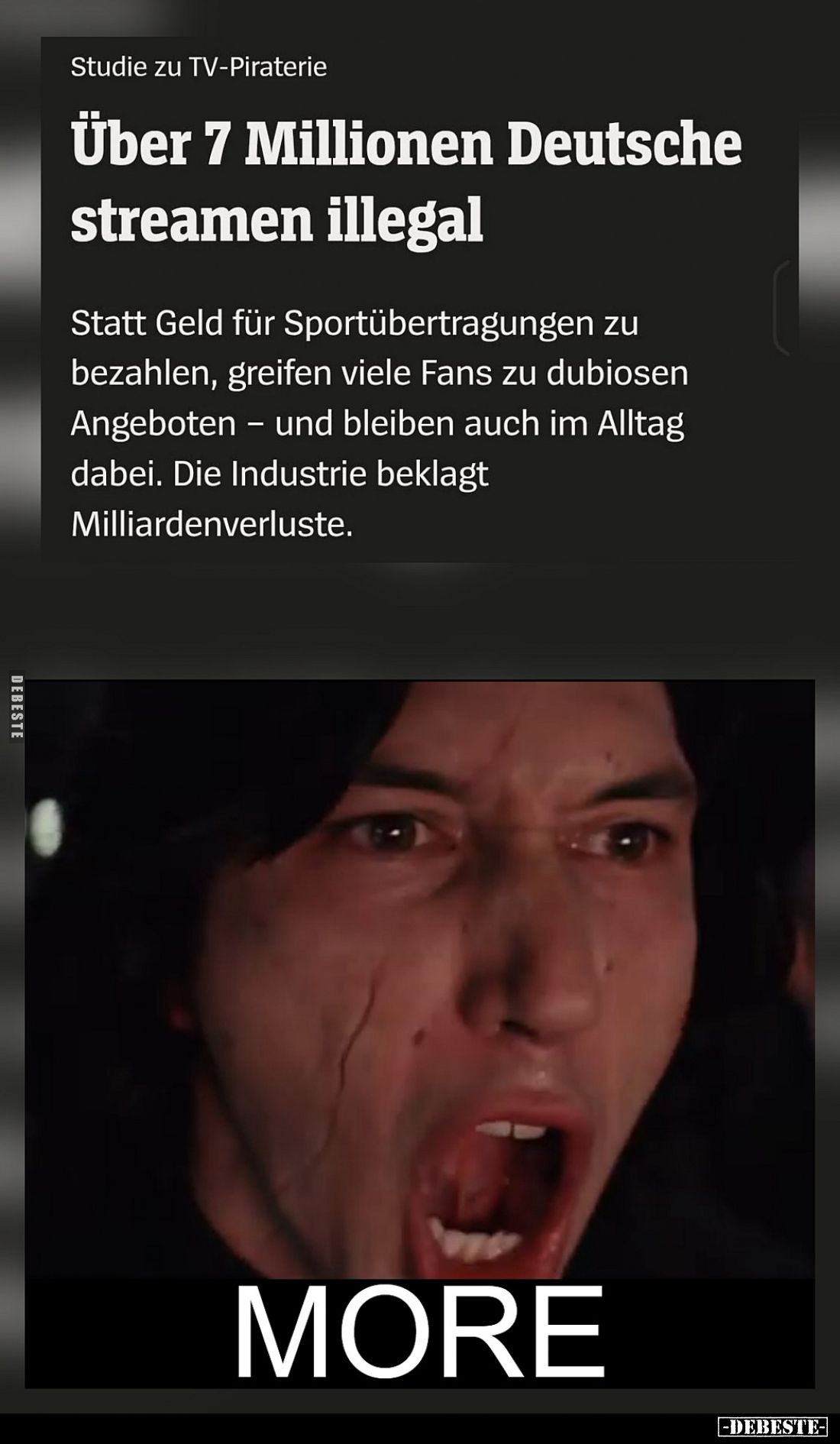 Über 7 Millionen Deutsche streamen illegal.

Statt Geld für Sportübertragungen zu bezahlen, greifen viele Fans zu dubiosen ...