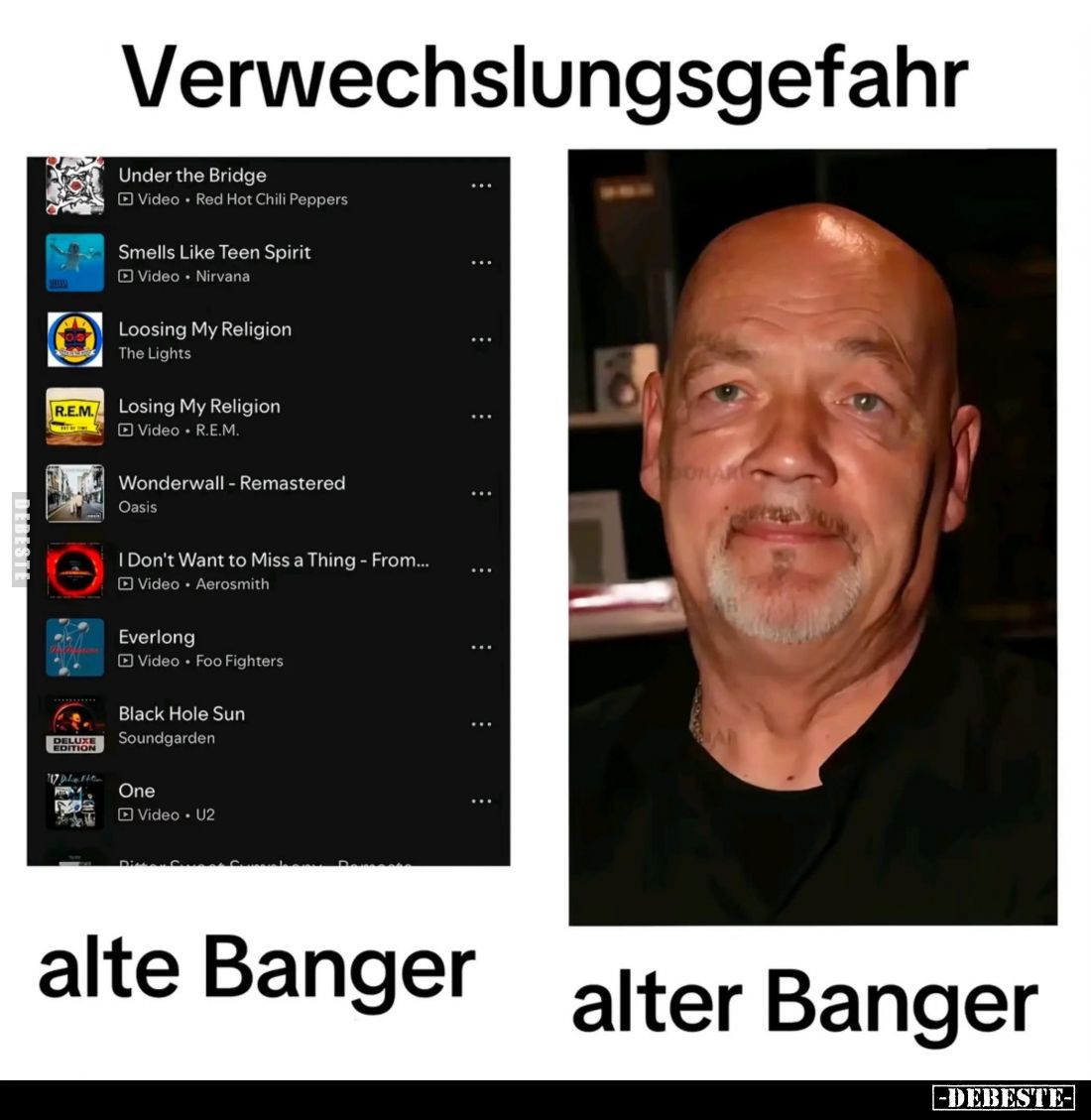 Verwechslungsgefahr:

alte Banger
/
alter Banger
