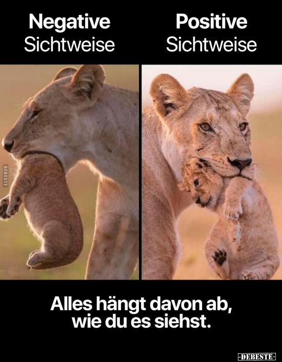 Alles hängt davon ab, wie du es siehst.