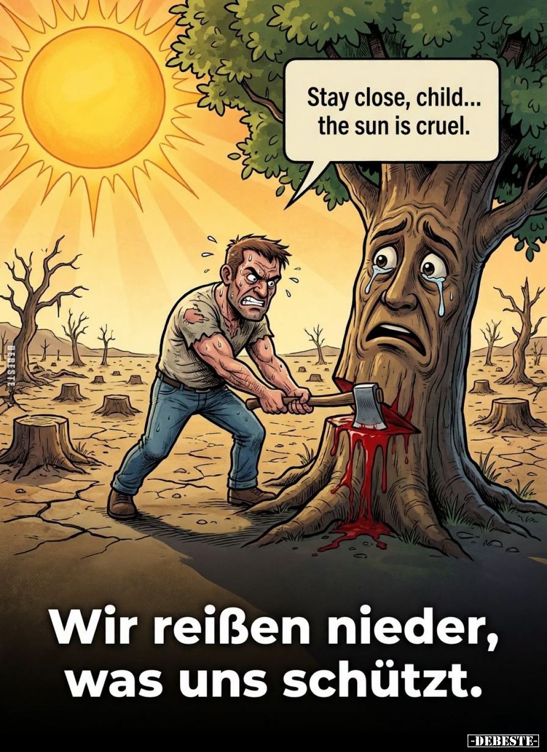Wir reißen nieder, was uns schützt. - Stay close, child. The sun is cruel.