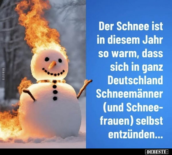 Schnee, Schneefrau, Warm, So Warm, Ganz, Deutschland