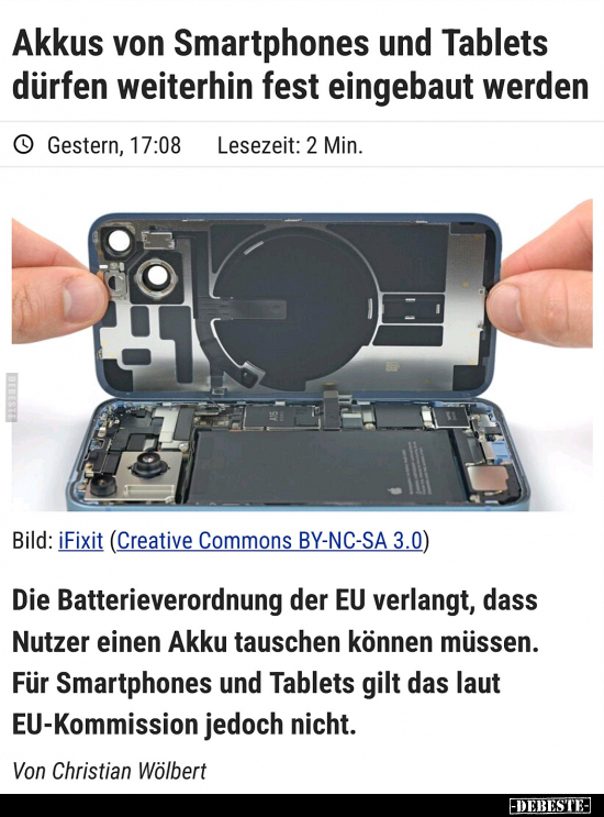 Akkus von Smartphones und Tablets dürfen weiterhin fest.. - Lustige Bilder | DEBESTE.de