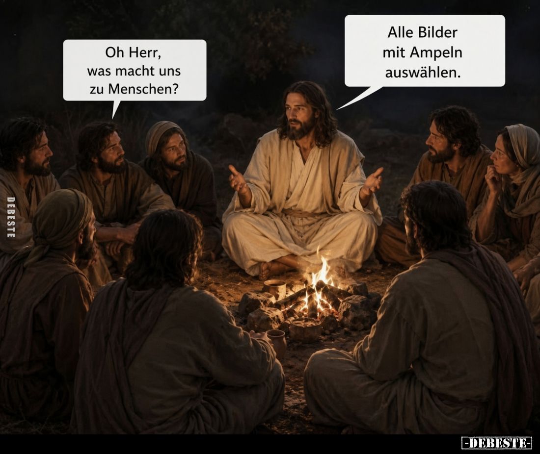 - Oh Herr, was macht uns zu Menschen?
- Alle Bilder mit Ampeln auswählen.
