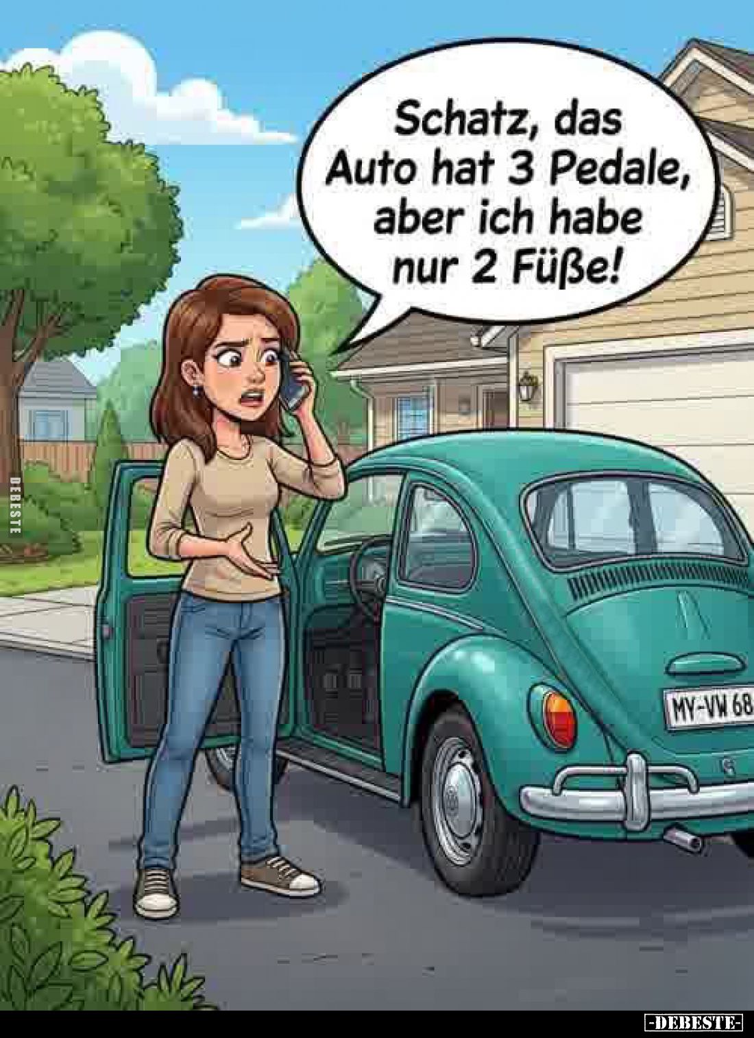 Schatz, das Auto hat 3 Pedale, aber ich habe nur.. - Lustige Bilder | DEBESTE.de