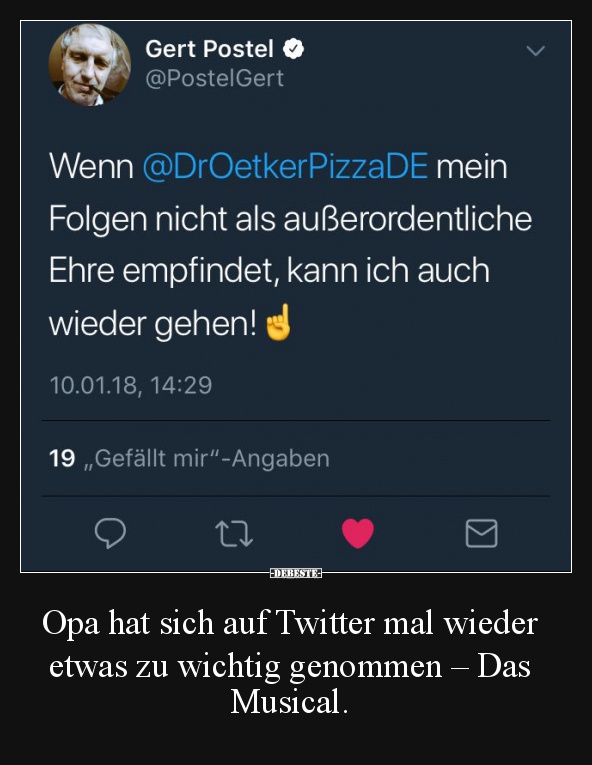 Opa hat sich auf Twitter mal wieder etwas zu wichtig..