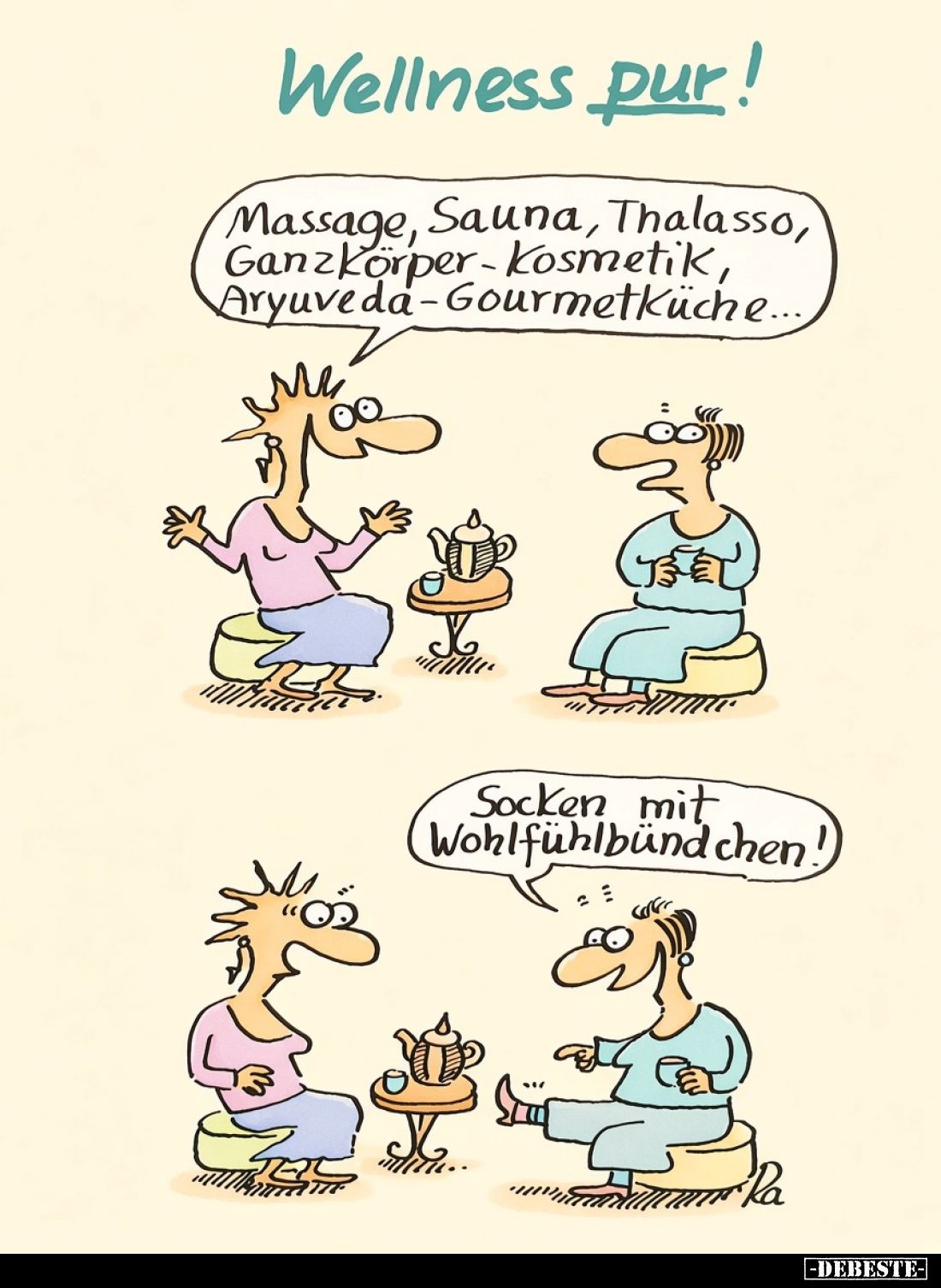Wellness pur! - Massage, Sauna, Thalasso, Ganzkörper-Kosmetik, Aryuveda-Gourmetküche.... -
Socken mit Wohlfühlbündchen!