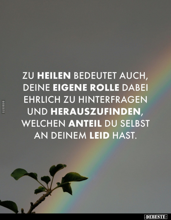Zu heilen bedeutet auch, deine eigene Rolle dabei ehrlich.. - Lustige Bilder | DEBESTE.de