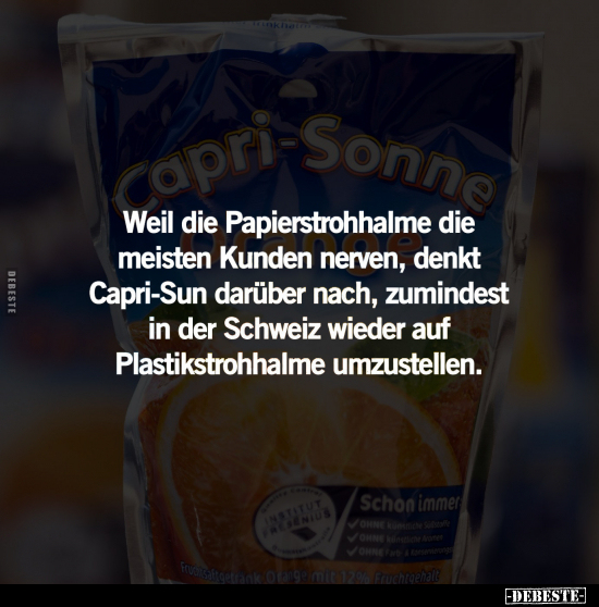 Weil die Papierstrohhalme die meisten Kunden nerven.. - Lustige Bilder | DEBESTE.de