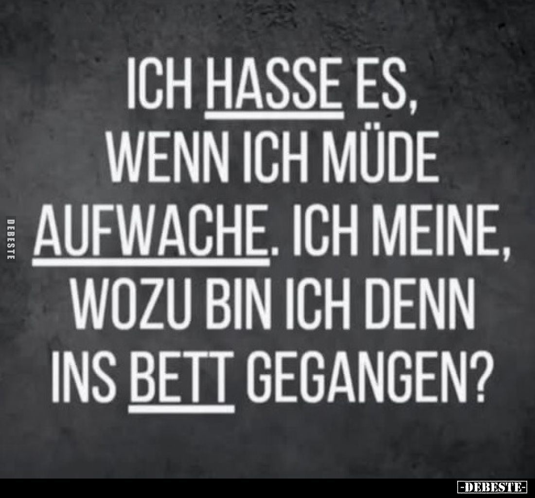 Ich hasse es, wenn ich müde aufwache. Ich meine, wozu bin ich denn ins Bett gegangen?