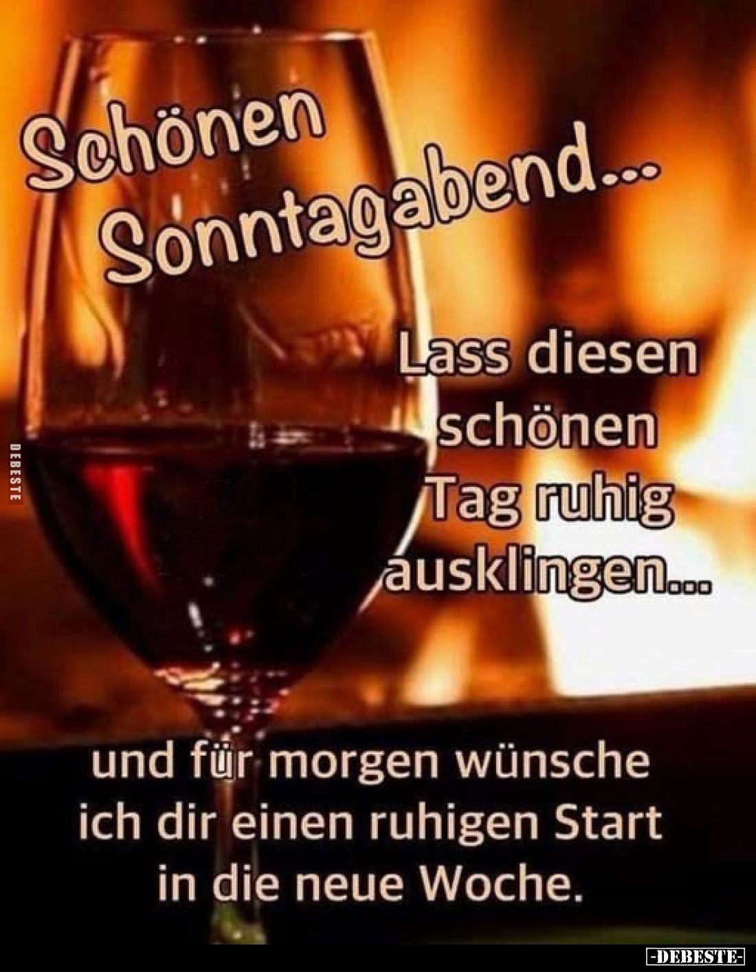 Schönen Sonntagabend...
Lass diesen schönen Tag ruhig ausklingen... und für morgen wünsche ich dir einen ruhigen Start in di...