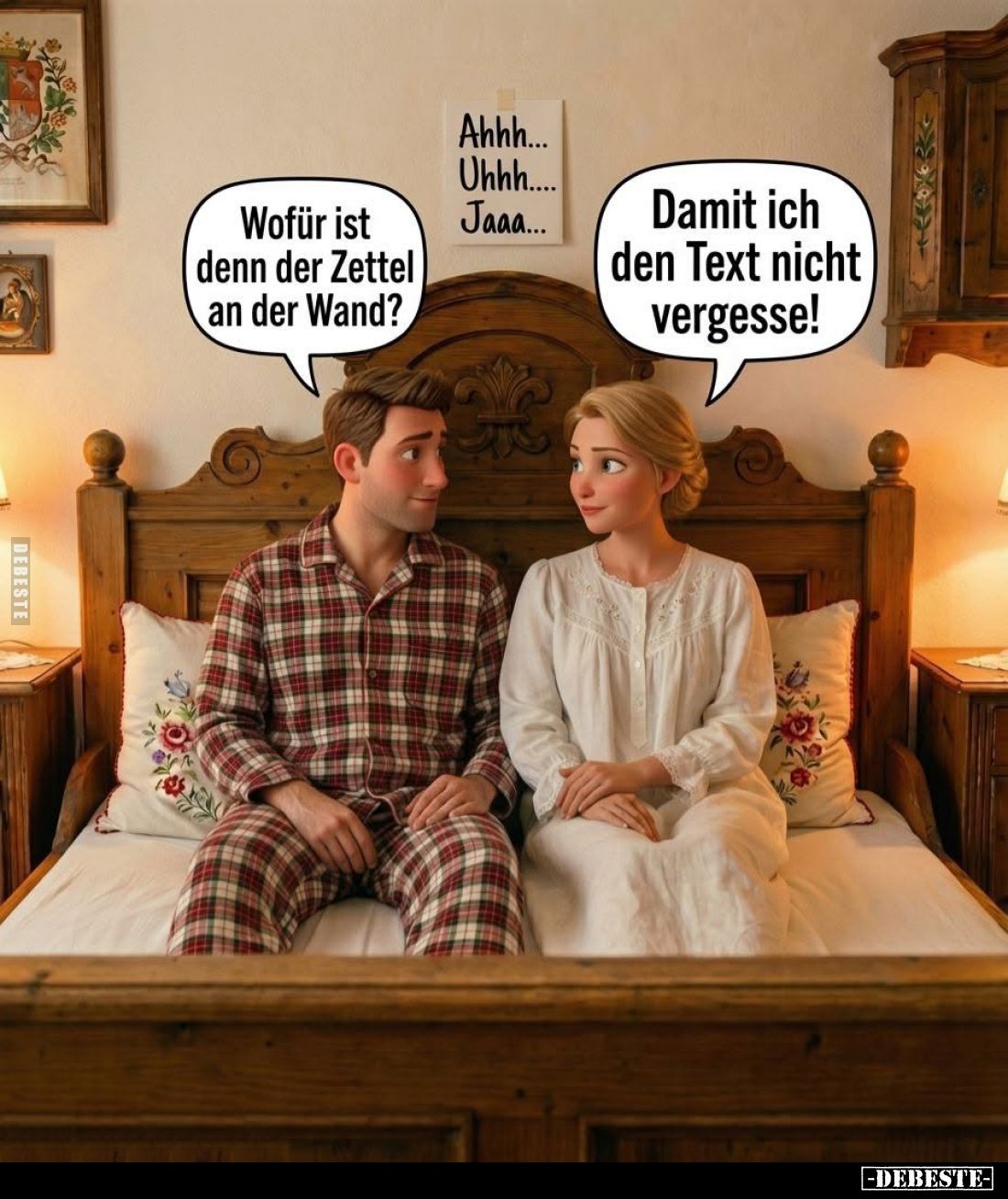 Wofür ist denn der Zettel an der Wand?
-
Damit ich den Text nicht vergesse!