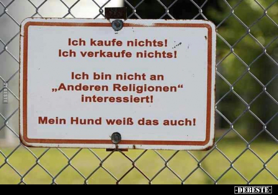 Ich kaufe nichts! Ich verkaufe nichts!..