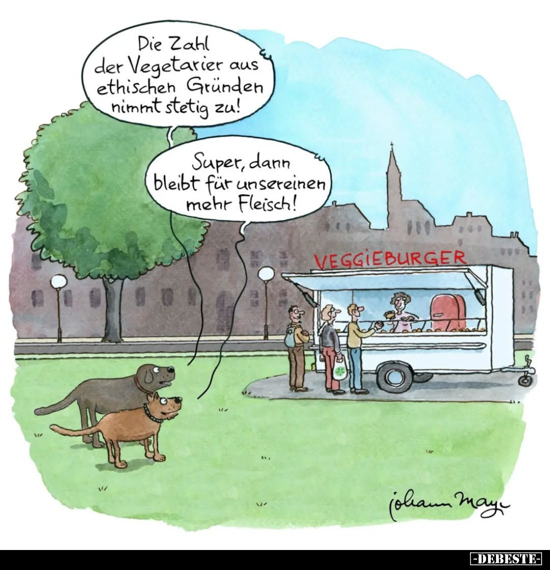 Die Zahl der Vegetarier aus ethischen Gründen nimmt stetig zu!
Super, dann bleibt für unsereinen mehr Fleisch!