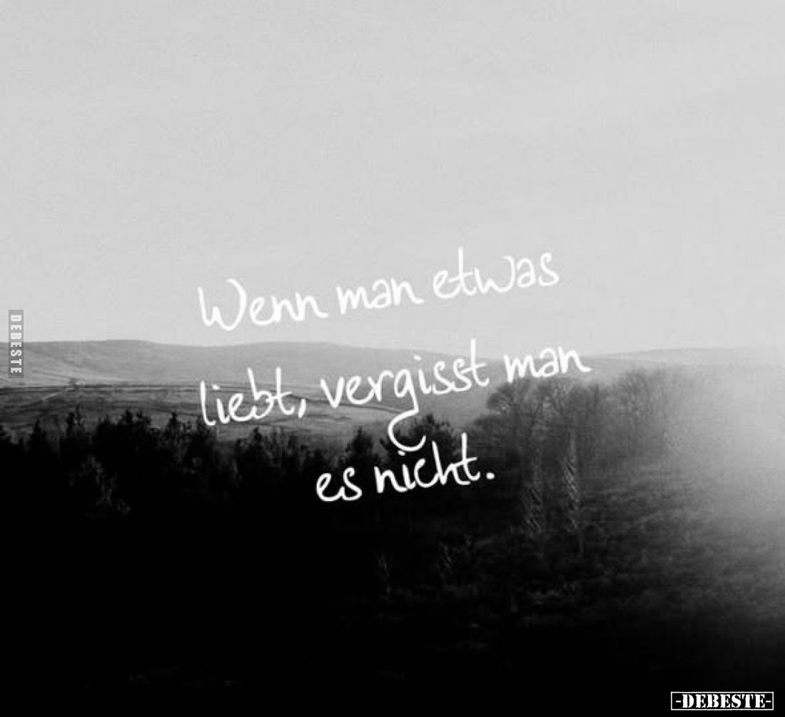 Wenn man etwas liebt, vergisst man es nicht.