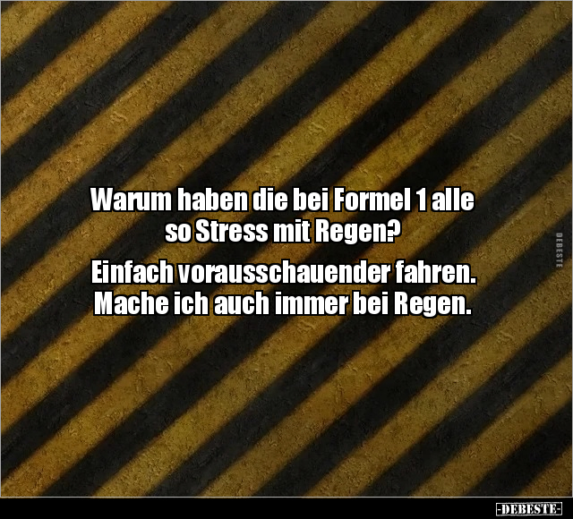 Warum haben die bei Formel 1 alle so Stress mit Regen?.. - Lustige Bilder | DEBESTE.de