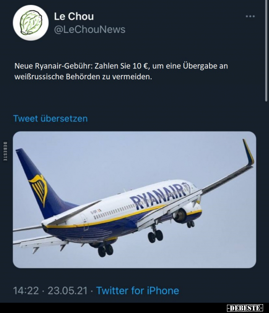 Neue Ryanair-Gebühr: Zahlen Sie 10 €, um eine Übergabe an.. - Lustige Bilder | DEBESTE.de