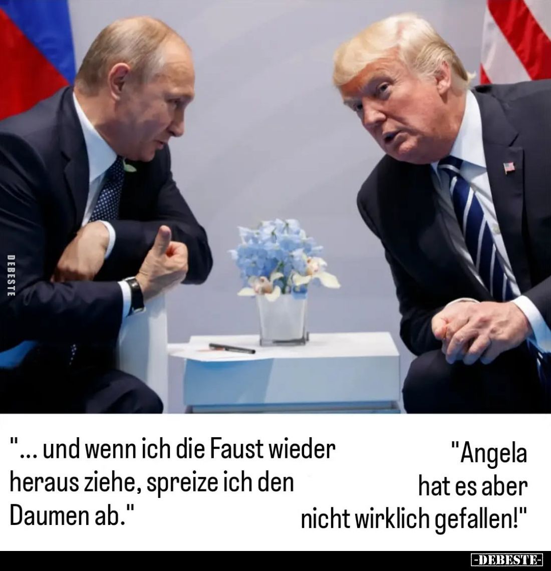 Und wenn ich die Faust wieder heraus ziehe, spreize ich den Daumen ab. -
Angela hat es aber nicht wirklich gefallen!