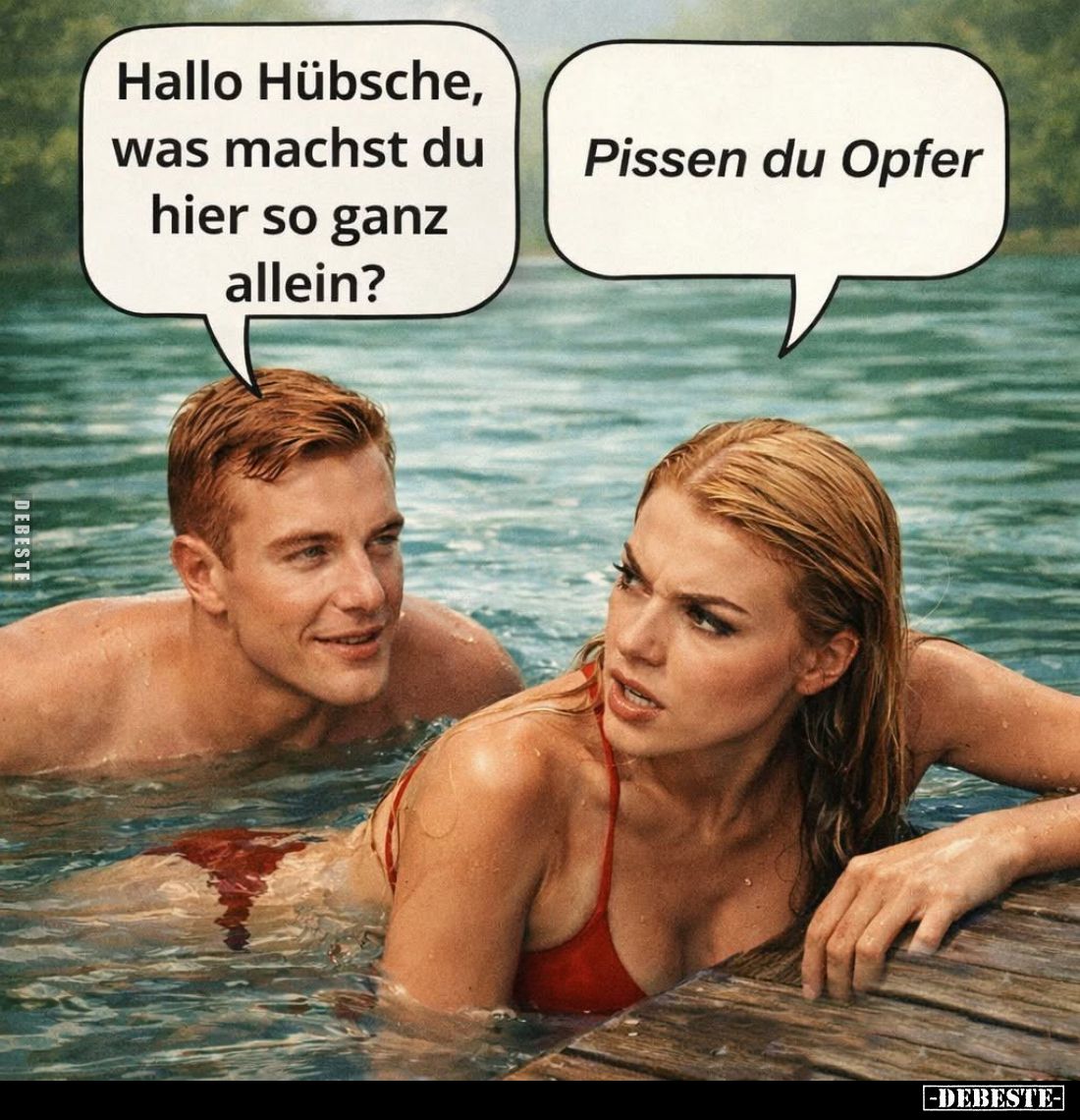 Hallo Hübsche, was machst du hier so ganz allein? - Pissen du Opfer.