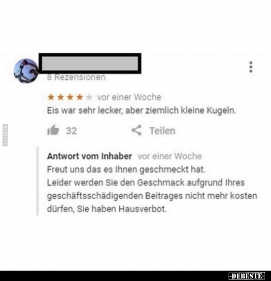 Eis war sehr lecker, aber ziemlich kleine Kugeln... - Lustige Bilder | DEBESTE.de