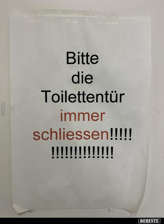 Bitte die Toilettentür immer schliessen!!!.. - Lustige Bilder | DEBESTE.de