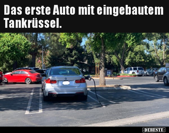 Das erste Auto mit eingebautem Tankrüssel... - Lustige Bilder | DEBESTE.de