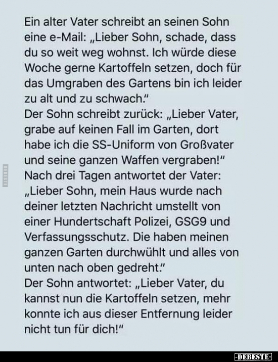Ein alter Vater schreibt an seinen Sohn eine e-Mail.. - Lustige Bilder | DEBESTE.de