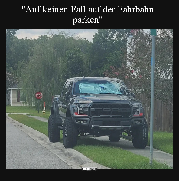 "Auf keinen Fall auf der Fahrbahn parken".. - Lustige Bilder | DEBESTE.de