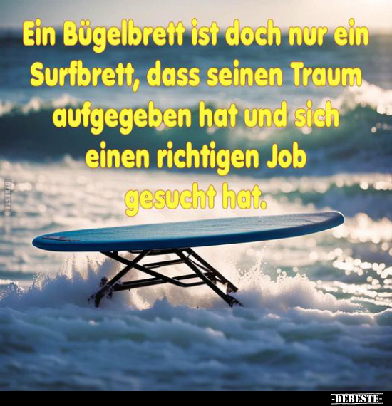 Ein Bügelbrett ist doch nur ein Surfbrett.. - Lustige Bilder | DEBESTE.de