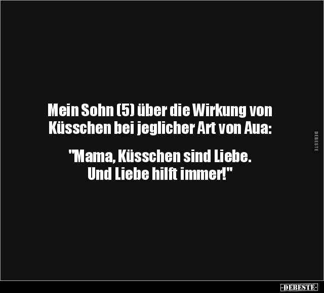 Sohn, Küsschen, Liebe