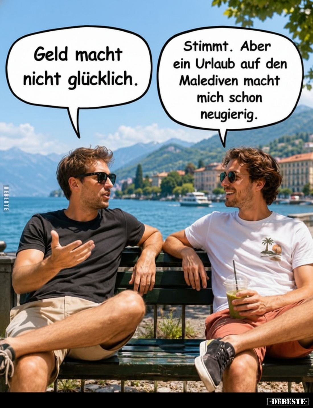 Geld macht nicht glücklich.
-
Stimmt. Aber ein Urlaub auf den Malediven macht mich schon neugierig.