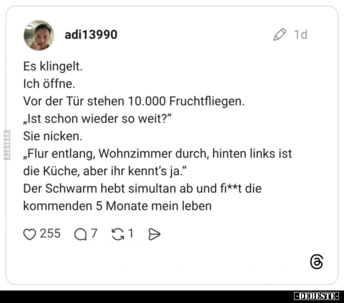 Es klingelt. Ich öffne. Vor der Tür stehen 10.000.. - Lustige Bilder | DEBESTE.de