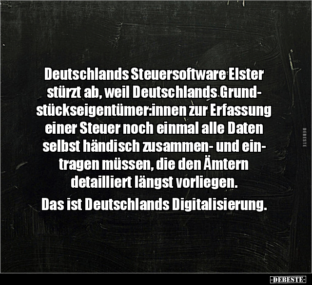 Deutschlands Steuersoftware Elster stürzt ab, weil.. - Lustige Bilder | DEBESTE.de