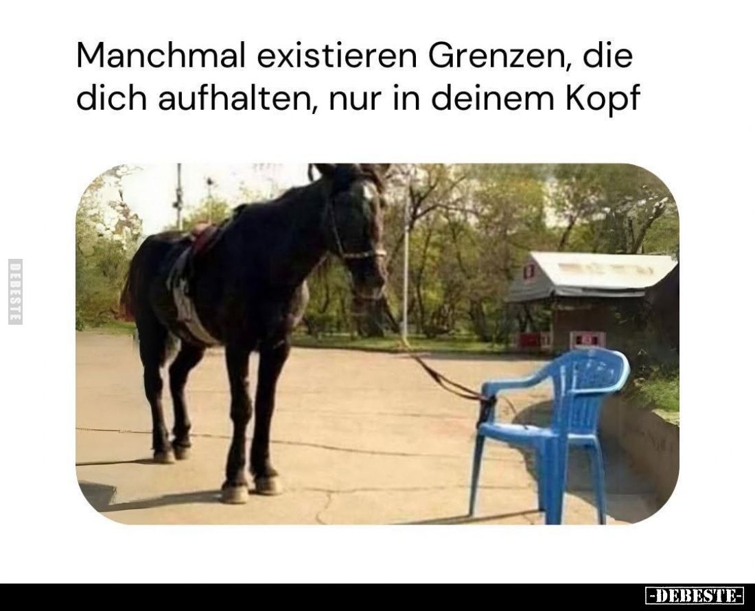 Manchmal existieren Grenzen, die dich aufhalten, nur in deinem Kopf.