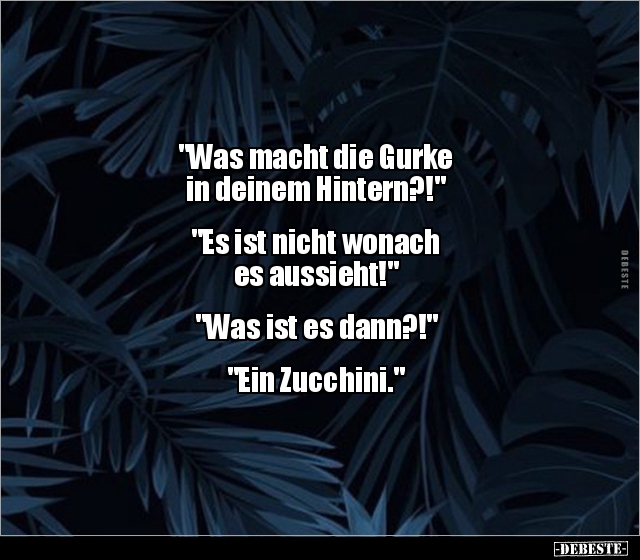 "Was macht die Gurke in deinem Hintern?!"... - Lustige Bilder | DEBESTE.de