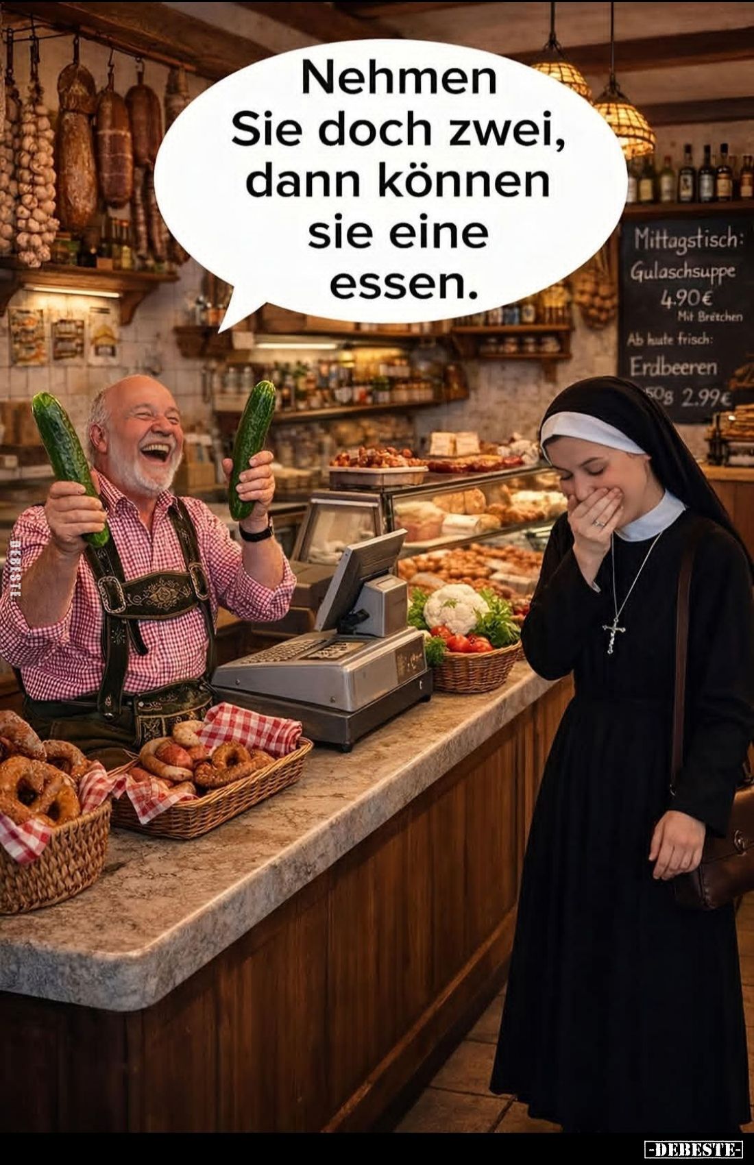 Nehmen Sie doch zwei, dann können sie eine essen.