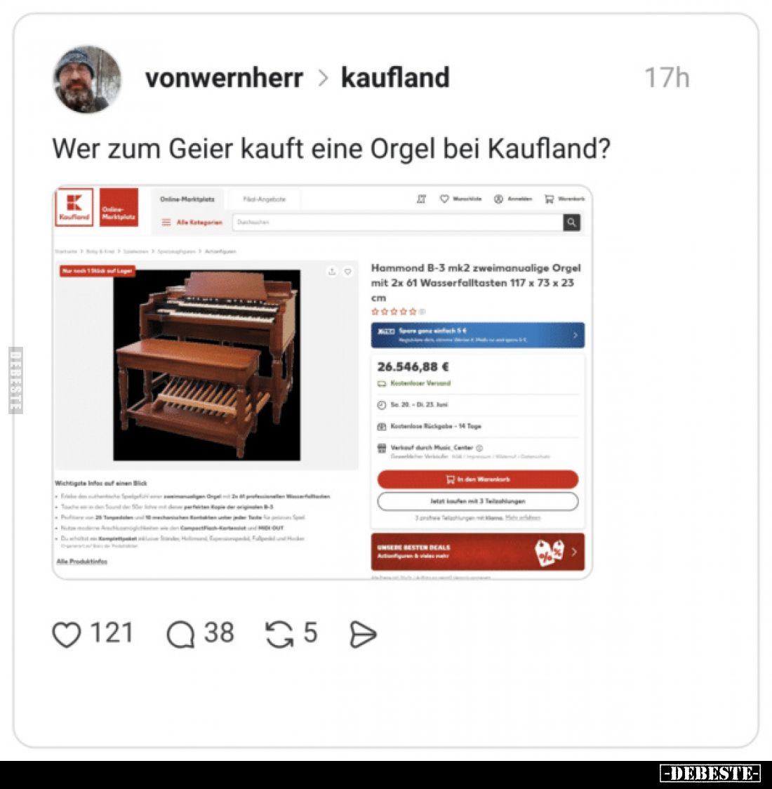 Wer zum Geier kauft eine Orgel bei Kaufland?