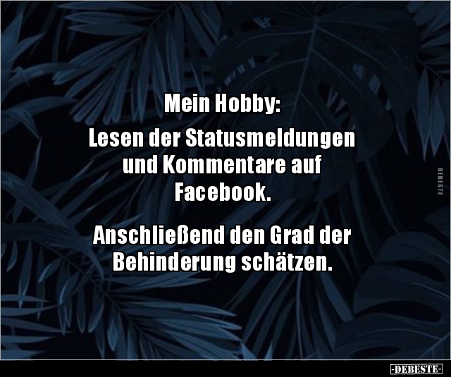 Mein Hobby: Lesen der Statusmeldungen  und Kommentare.. - Lustige Bilder | DEBESTE.de