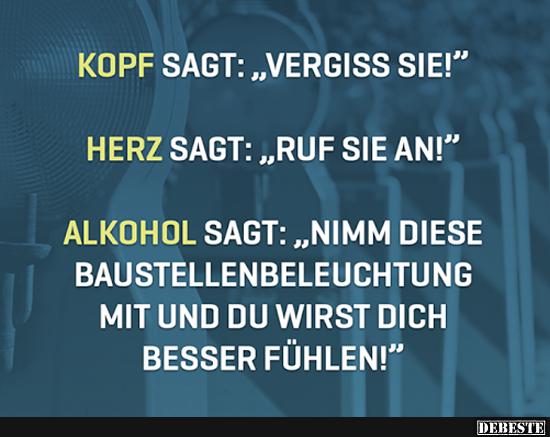 Kopf sagt: 'Vergis Sie!'..