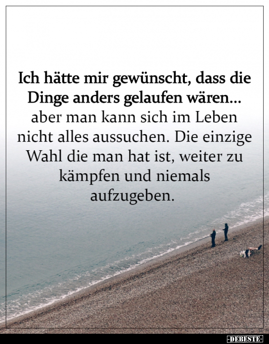 Ich hätte mir gewünscht, dass die Dinge anders gelaufen wären...