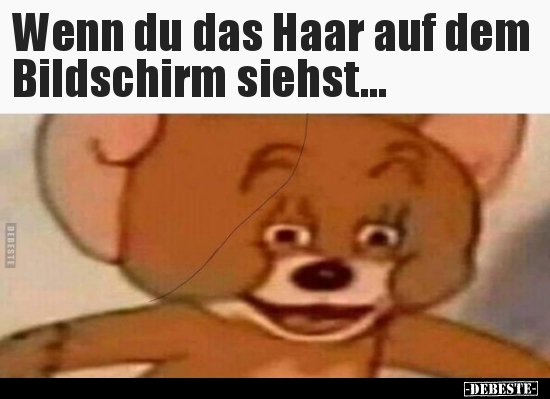 Wenn du das Haar auf dem Bildschirm siehst...