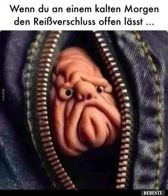 Wenn du an einem kalten Morgen den Reißverschluss.. - Lustige Bilder | DEBESTE.de