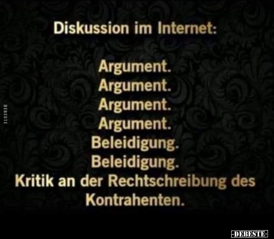 Diskussion im Internet.. - Lustige Bilder | DEBESTE.de