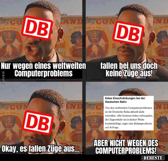 Nur wegen eines weltweiten Computerproblems fallen bei uns.. - Lustige Bilder | DEBESTE.de