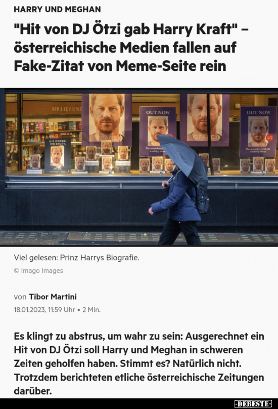 "Hit von DJ Ötzi gab Harry Kraft" - österreichische Medien.. - Lustige Bilder | DEBESTE.de