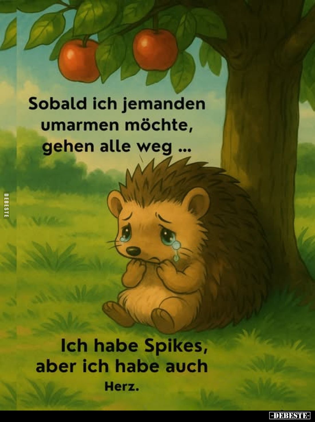Sobald ich jemanden umarmen möchte, gehen alle weg...
Ich habe Spikes, aber ich habe auch Herz.